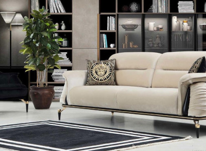 Luxury 2-piece living room set sofa 3-seater with armchair modern design couch